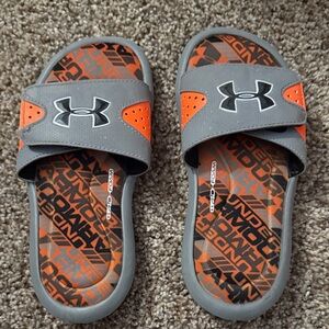 Under Armour Kids Slide Sandals - Gray and Orange